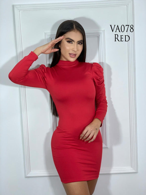 V078 Red Colombian Dresses