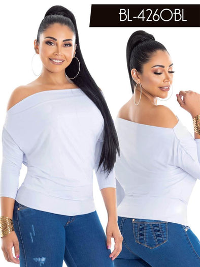 4260 White Blusa Colombiana