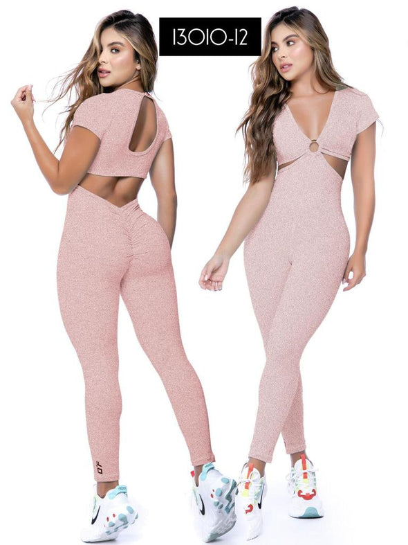 13010-12 Pink Sports Jumpsuit Colombiano