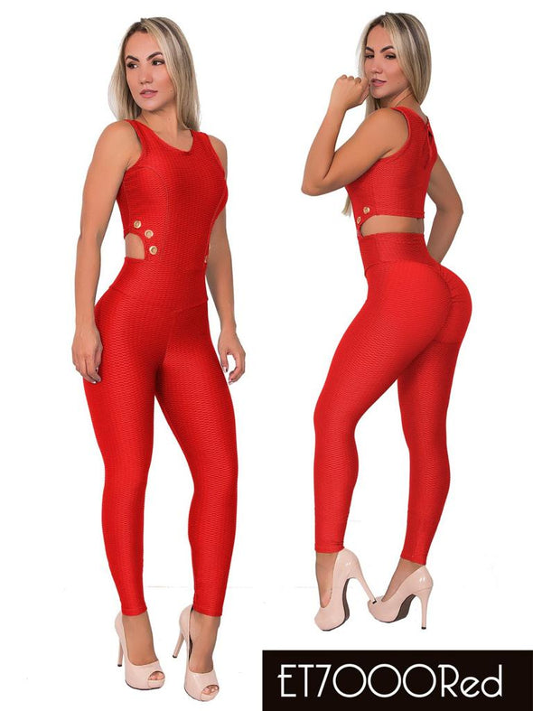 7000 Red Sports Jumpsuit Colombiano