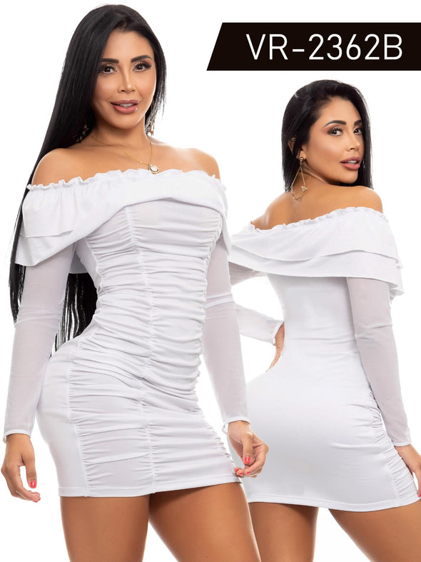 2362 White Colombian Dresses