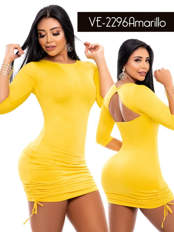 2296 Yellow Colombian Dresses