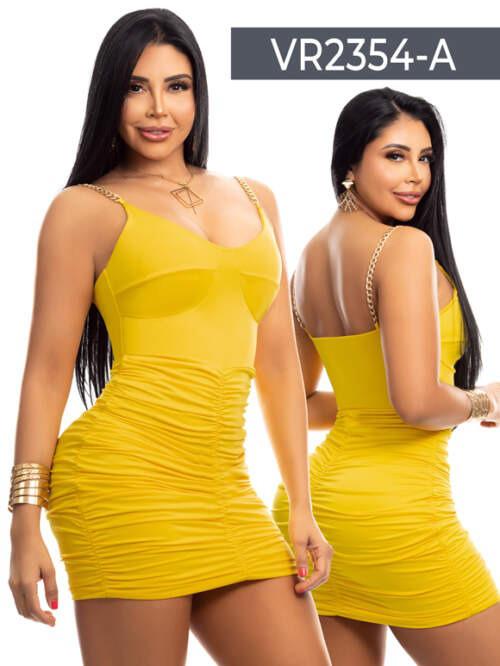 2354 Yellow Colombian Dresses
